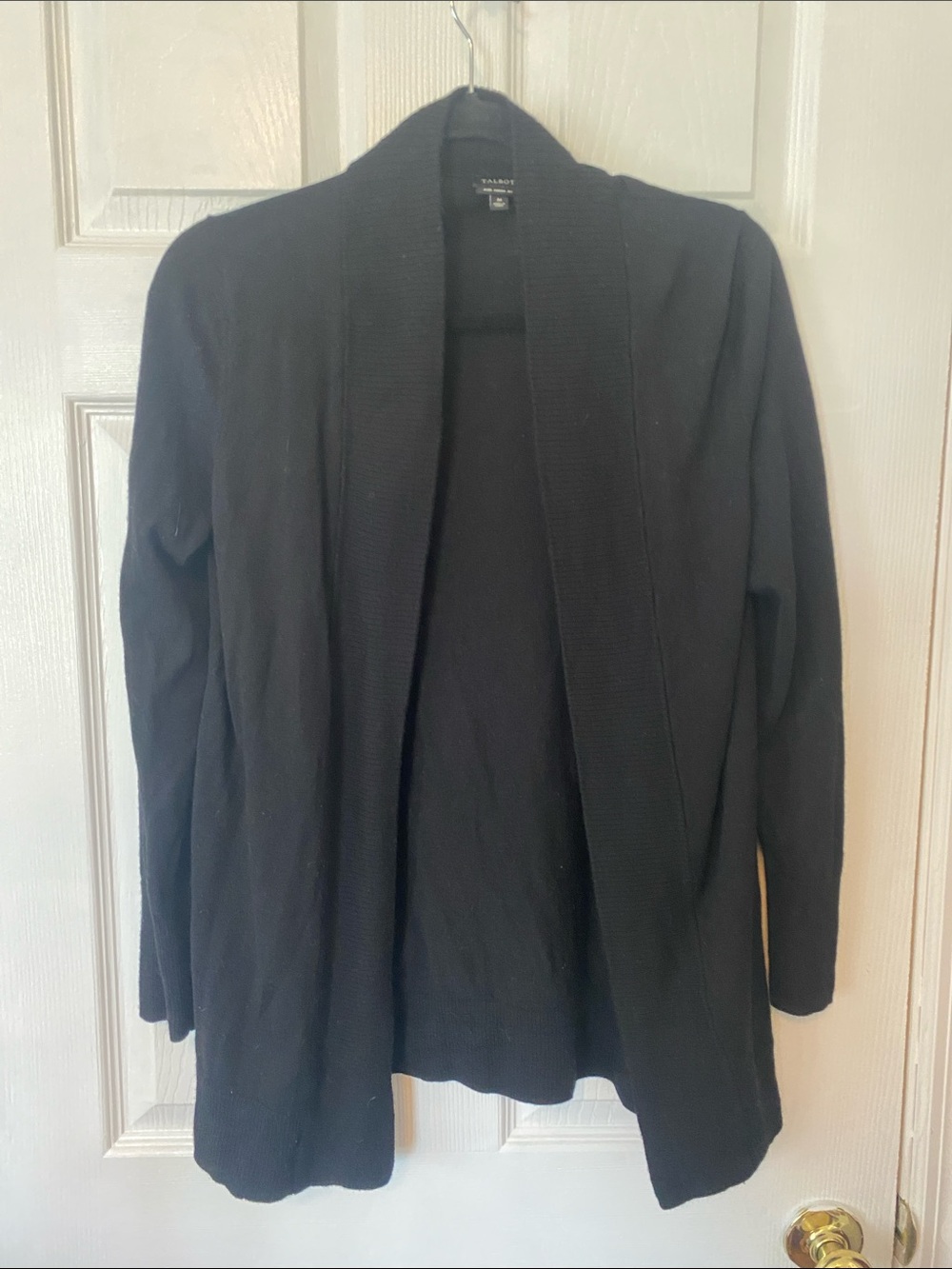 Talbots Black Open-Front Knit Blazer Cardigan